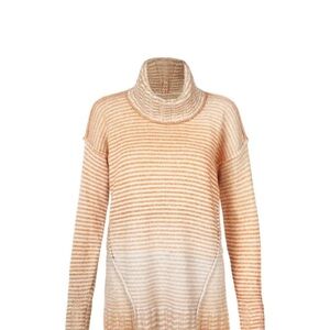 Cabi 4105 Ombre Pullover Striped Tunic Sweater Peach Orange Grey Small EUC